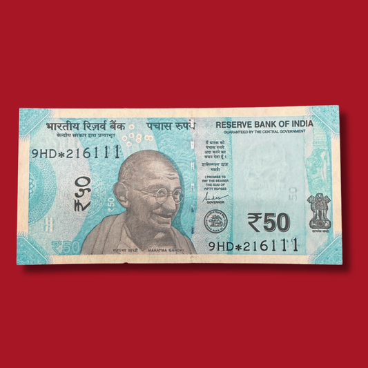Rs 50 Star Note 216111 Serial Shaktikant Das Rare Collectible - Collection Bazzar