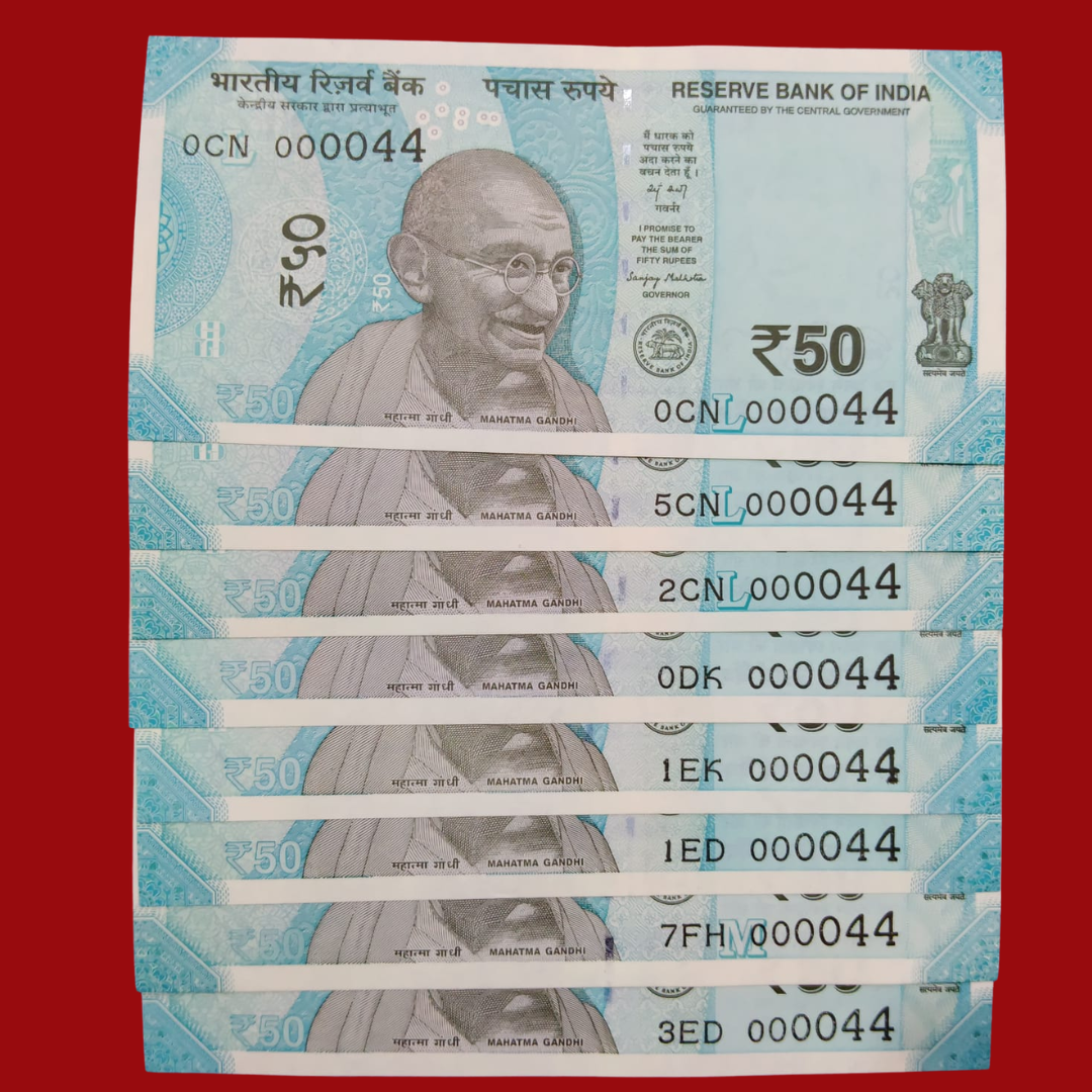 Rs 50 Super Lower No 9 Piece Lot 000044 Difficult To Collect Same No - Collection Bazzar