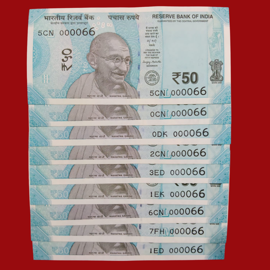 Rs 50 Super Lower No 9 Piece Lot 000066 Difficult To Collect Same No - Collection Bazzar