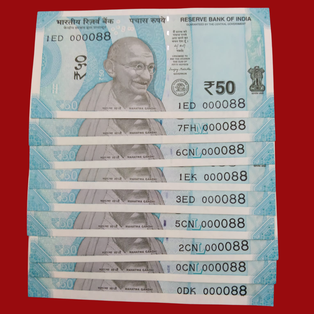 Rs 50 Super Lower No 9 Piece Lot 000088 Difficult To Collect Same No - Collection Bazzar