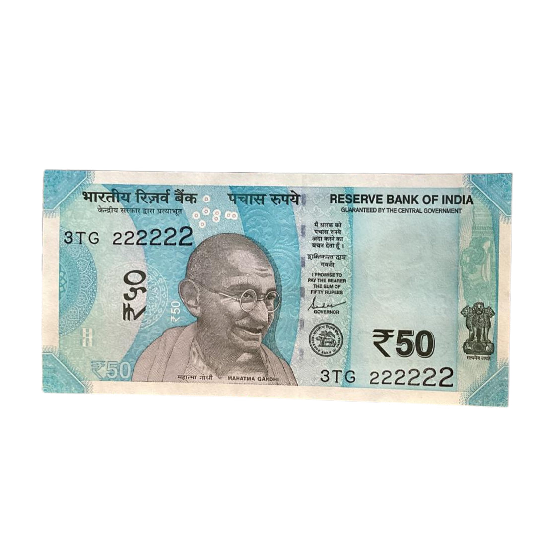 Rs 50 all 222222 solid number governor saktikant das rare collectible - Collection Bazzar