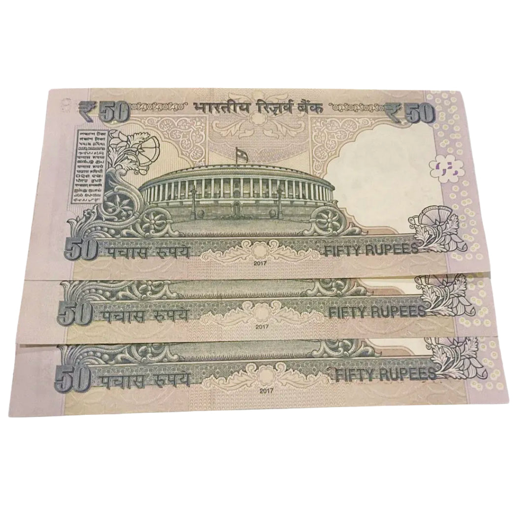 Rs 50 old Telescopic Trippling no Lot(3 notes Urjit Patel) Each notes given for 599/- - Collection Bazzar