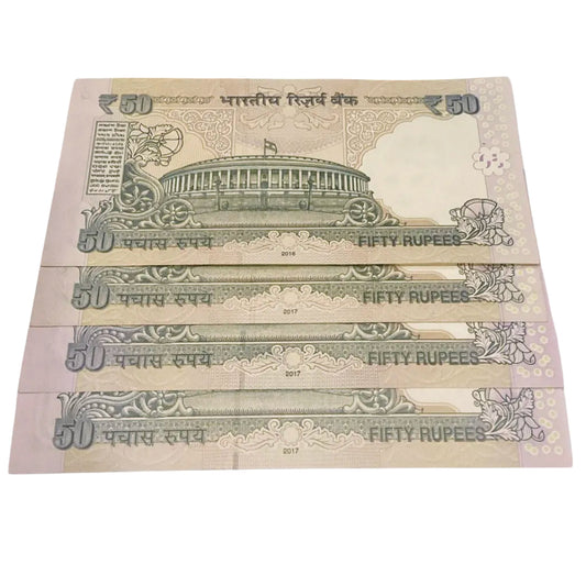 Rs 50 old Telescopic Trippling no semi fancy Lot(3 notes Urjit Patel) hard to find rare - Collection Bazzar
