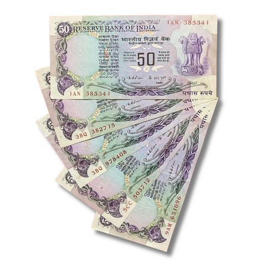 Rs 50 old without flag governor k r puri unc condition - Collection Bazzar