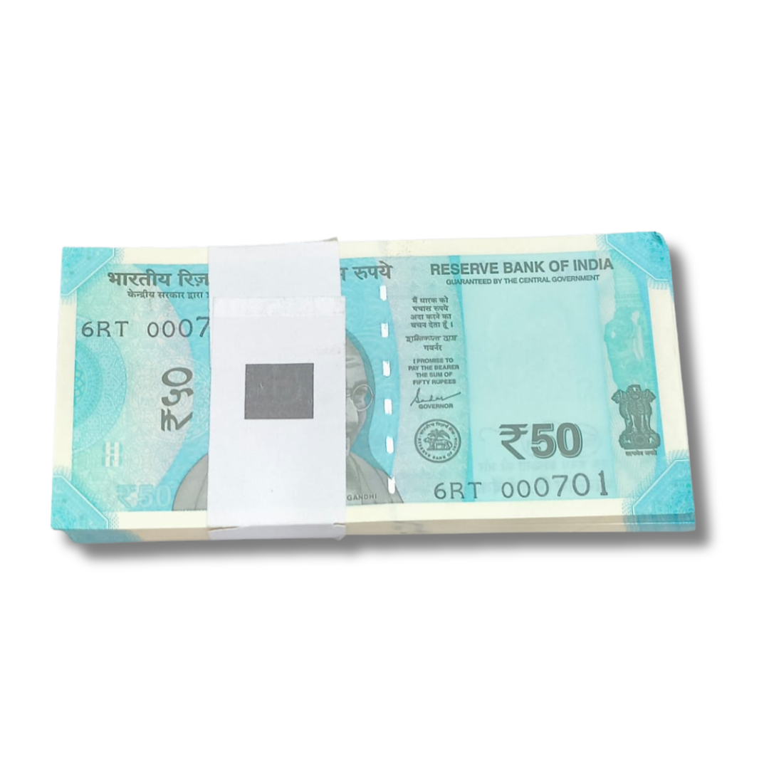 Rs 50 Note Packet 000701 to 000800 UNC with Ending 000786 Holy Bismillah