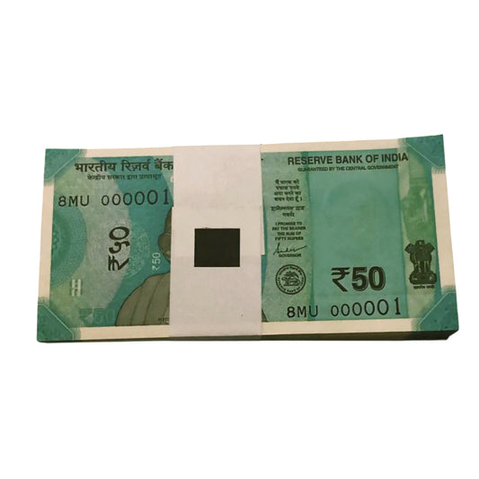 Rs 50 serial packet 000001 lower number gov shaktikant das rare collectible - Collection Bazzar