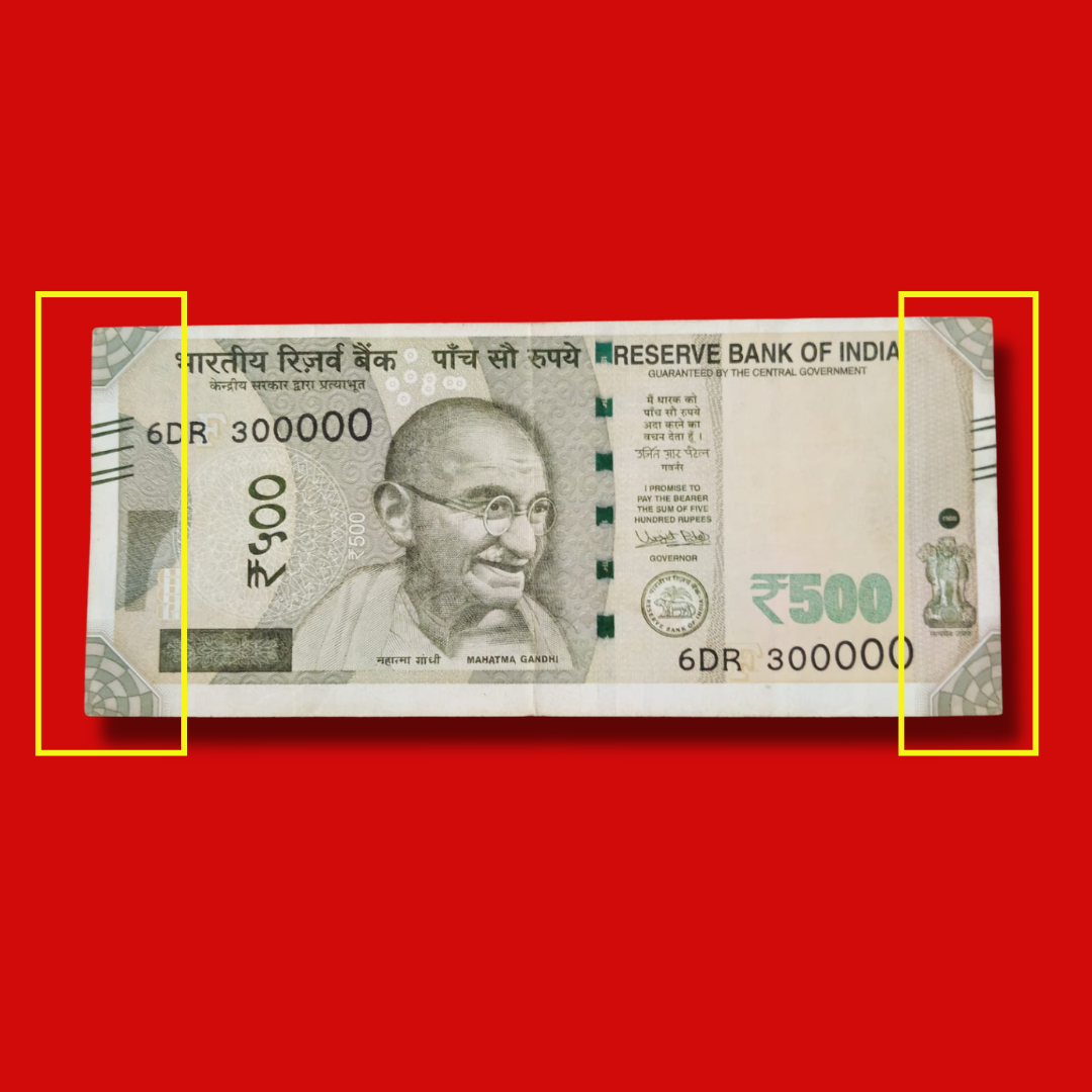 Rs 500 Error & Misprint Note 300000 Corners print Different - Collection Bazzar