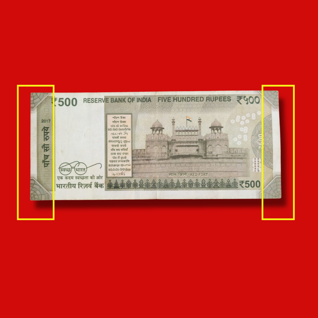 Rs 500 Error & Misprint Note 300000 Corners print Different - Collection Bazzar