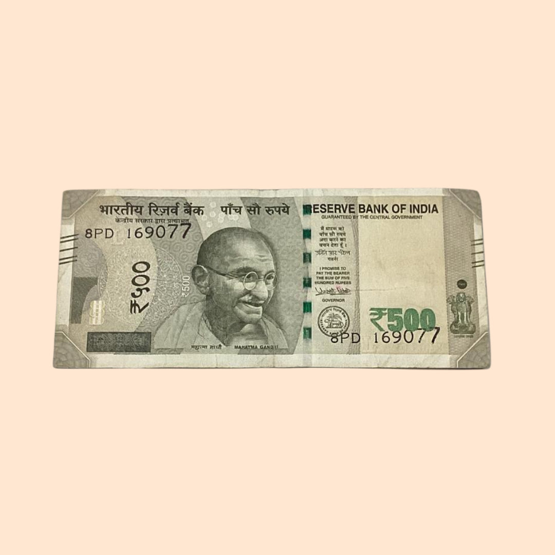 Rs 500 Note Error or Misprint Serial 169077 | Serial Number Shifted Error Rare Collectible - Collection Bazzar