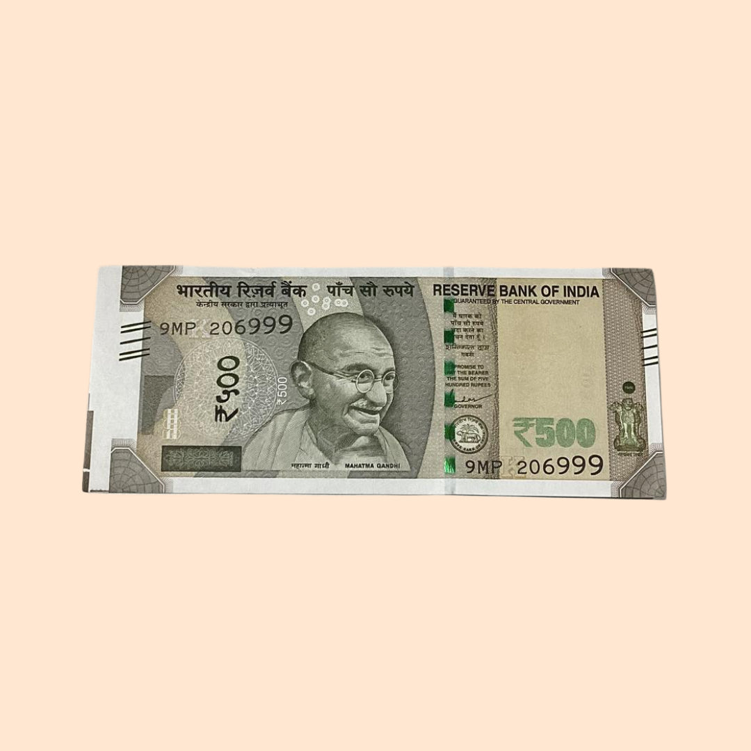 Rs 500 Note Error or Misprint Serial 206999 | Extra Paper Rare Collectible - Collection Bazzar