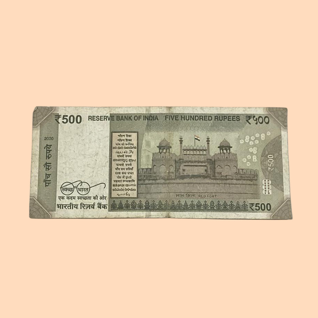 Rs 500 Note Error or Misprint Serial 496701 | Printing Paper Error Rare Collectible - Collection Bazzar
