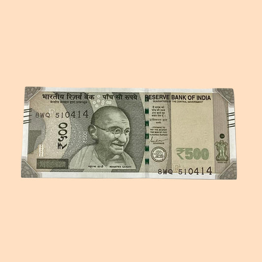 Rs 500 Note Error or Misprint Serial 510414 | Serial Number Shifted Rare Collectible - Collection Bazzar