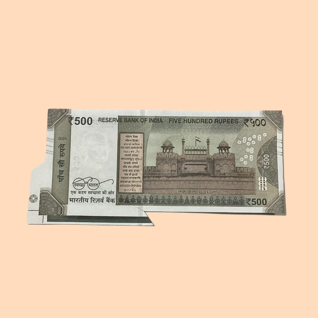 Rs 500 Note Error or Misprint Serial 620963 | Extra Paper Rare Collectible - Collection Bazzar