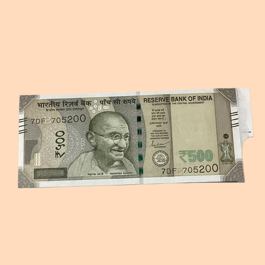 Rs 500 Note Error or Misprint Serial 705200 | Extra Paper Rare Collectible - Collection Bazzar
