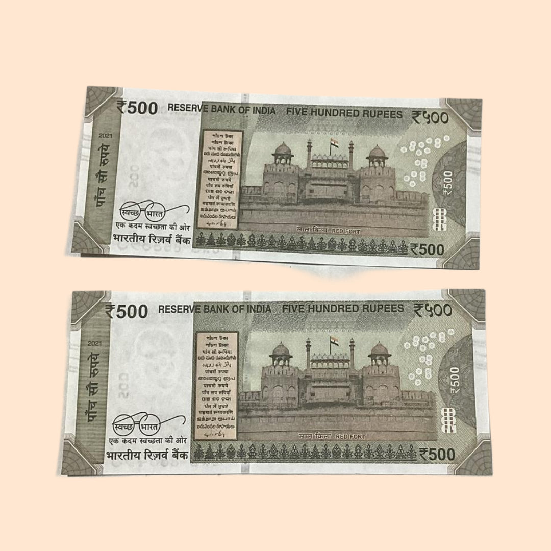 Rs 500 Note Error or Misprint Serial 883395 - 883493 Set of 2| Serial Number Shifted Rare Collectible - Collection Bazzar