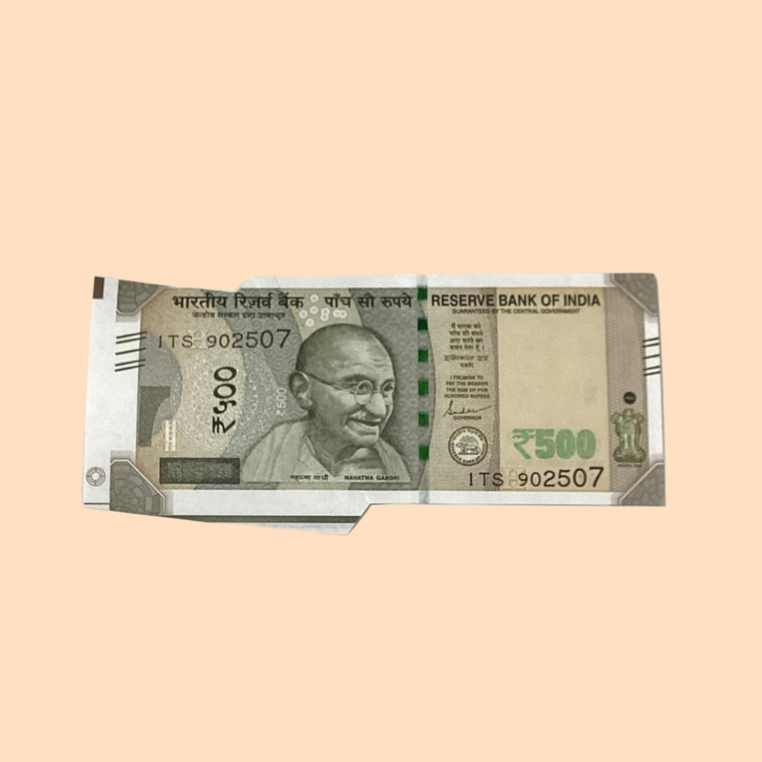 Rs 500 Note Error or Misprint Serial 902507 | Extra Paper Rare Collectible - Collection Bazzar