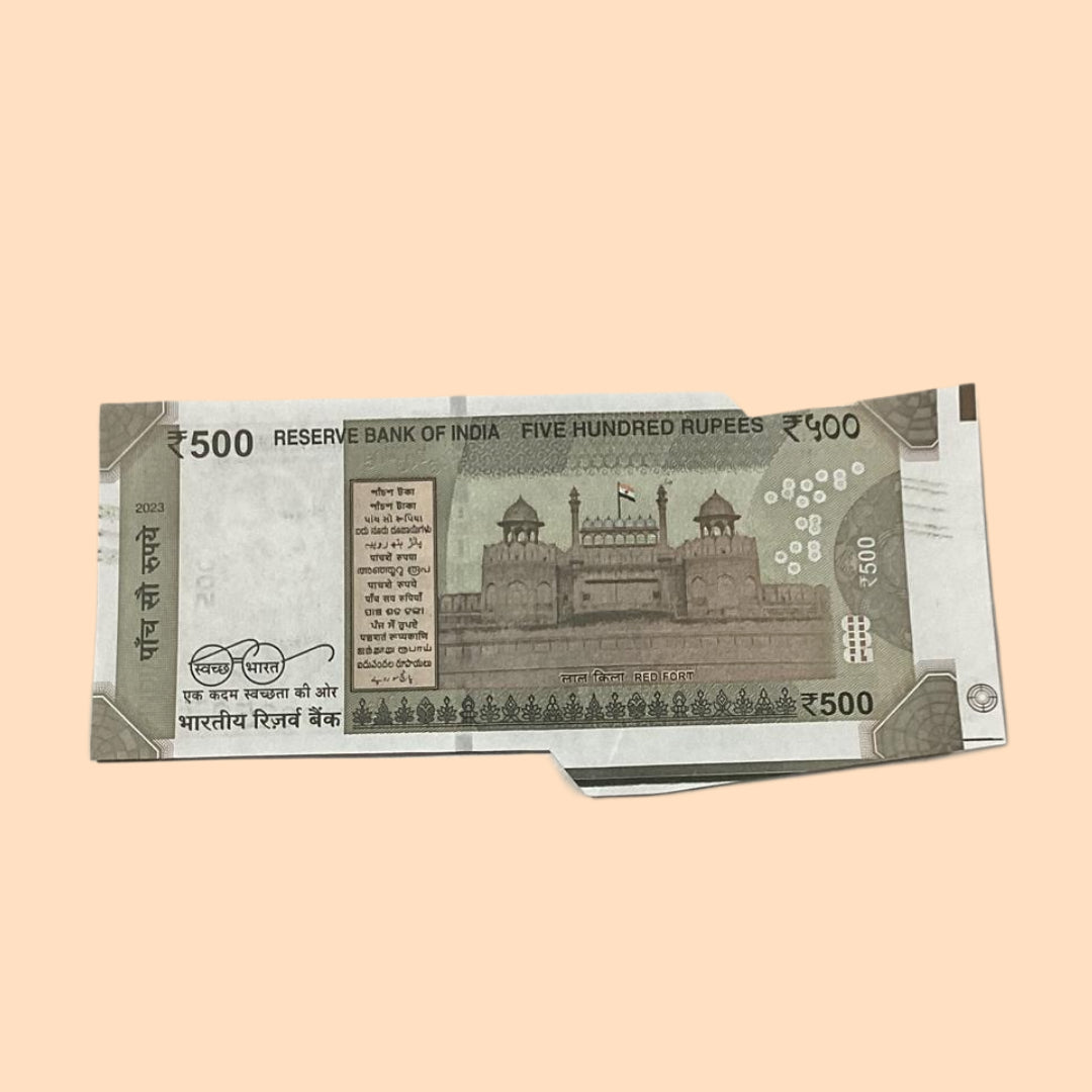 Rs 500 Note Error or Misprint Serial 902507 | Extra Paper Rare Collectible - Collection Bazzar