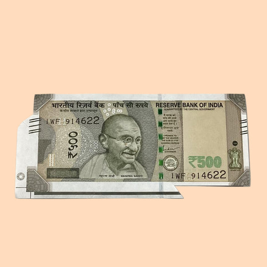 Rs 500 Note Error or Misprint Serial 914622 | Extra Paper Rare Collectible - Collection Bazzar