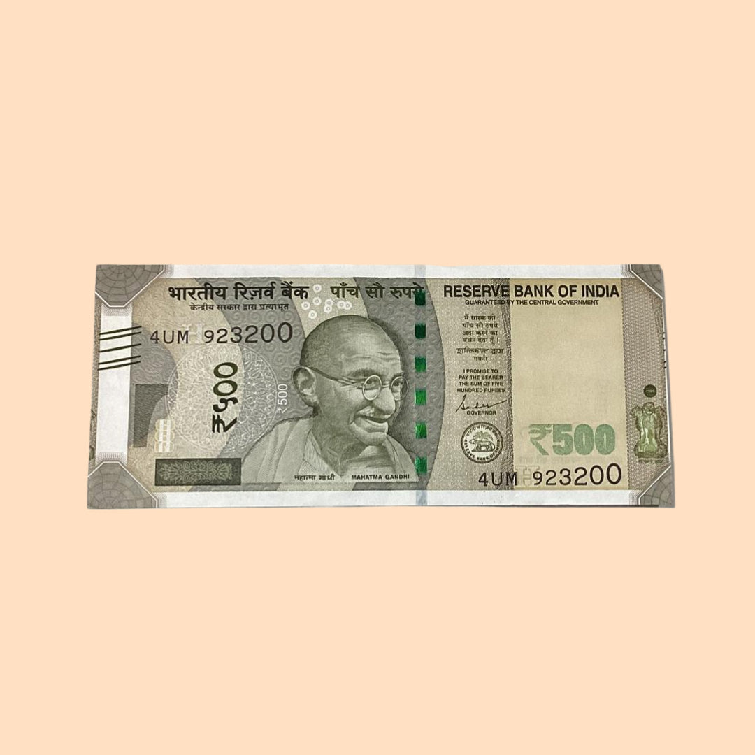 Rs 500 Note Error or Misprint Serial 923200| Paper Cutting Rare Collectible - Collection Bazzar