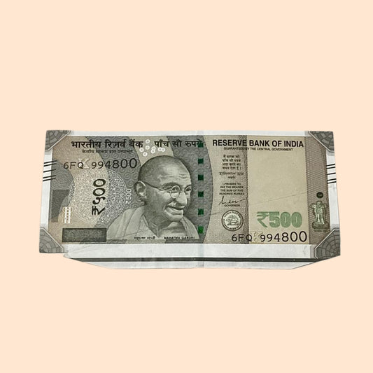 Rs 500 Note Error or Misprint Serial 994800 | Extra Paper Rare Collectible - Collection Bazzar