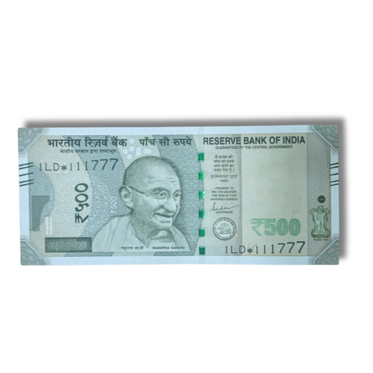 Rs. 500 Indian Currency Note – Fancy Serial Number 111777 Triple Numbers | Single Collectible Note - Collection Bazzar