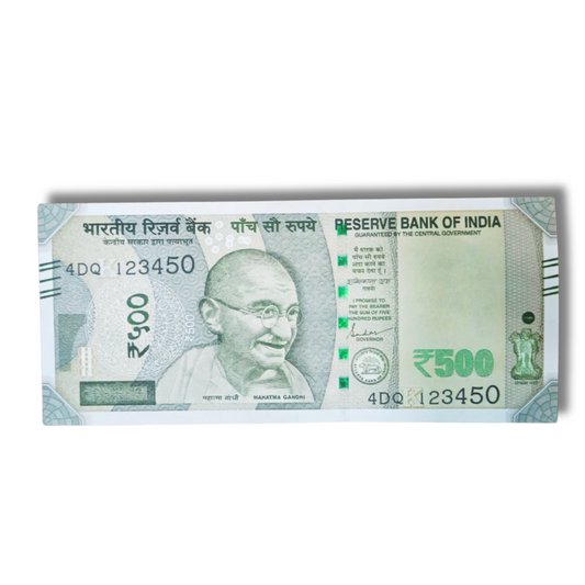 Rs. 500 Currency Note – Fancy Serial Number extremely rare 123450| Single Collectible Note - Collection Bazzar