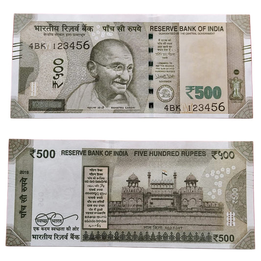 Rs 500 Note Fancy Number Note  123456 | Rare Collectible copy - Collection Bazzar