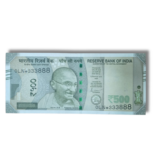 Rs. 500 Indian Currency Note – Fancy Serial Number 333888 Triple Numbers | Single Collectible Note - Collection Bazzar