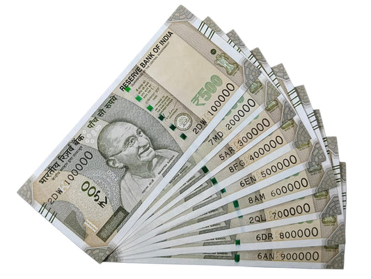 Rs 500 Fancy Number Note Set – Rare 7-Digit Series (100000 to 900000 | 1111111 to 1000000 | 1 Million Serial Collection | RBI Original UNC Notes) - Collection Bazzar