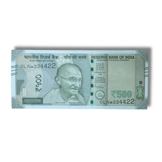Rs. 500 Indian Currency Note – Fancy Serial Number 334422 | Single Collectible Note - Collection Bazzar