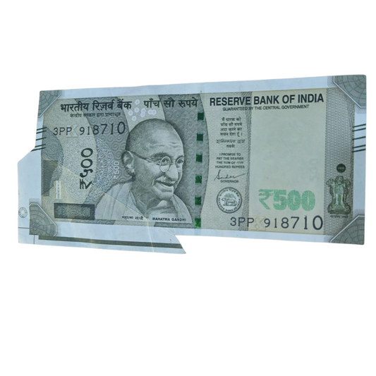 Rs 500 left side extra paper error governor shaktikant das unc condition - Collection Bazzar