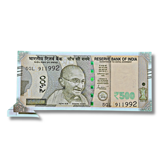 Rs 500 Left Side Wing Error Governor Shakti Kant Das Excellent Condition - Collection Bazzar
