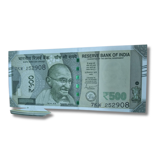 Rs 500 New 252908 Extra Paper Error Governor Shaktikant Das UNC Condition - Collection Bazzar