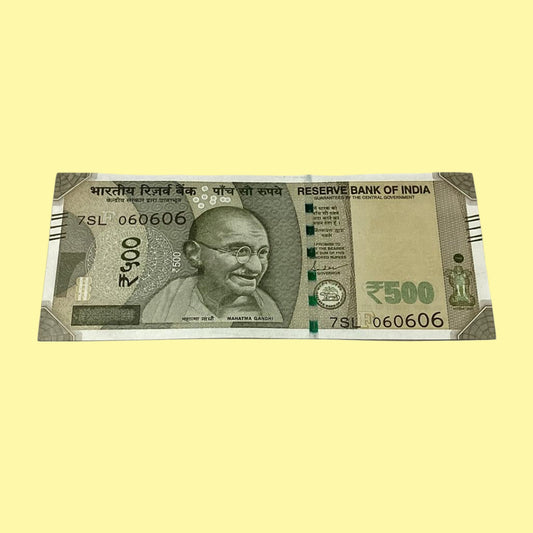 Rs 500 Note Serial 060606 Tripling Number