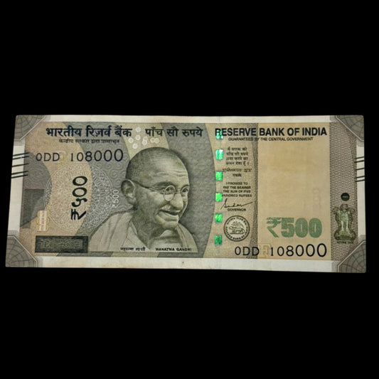 Rs 500 Note 108000 Holy Number Governor Shakti Kant Das Rare - Collection Bazzar