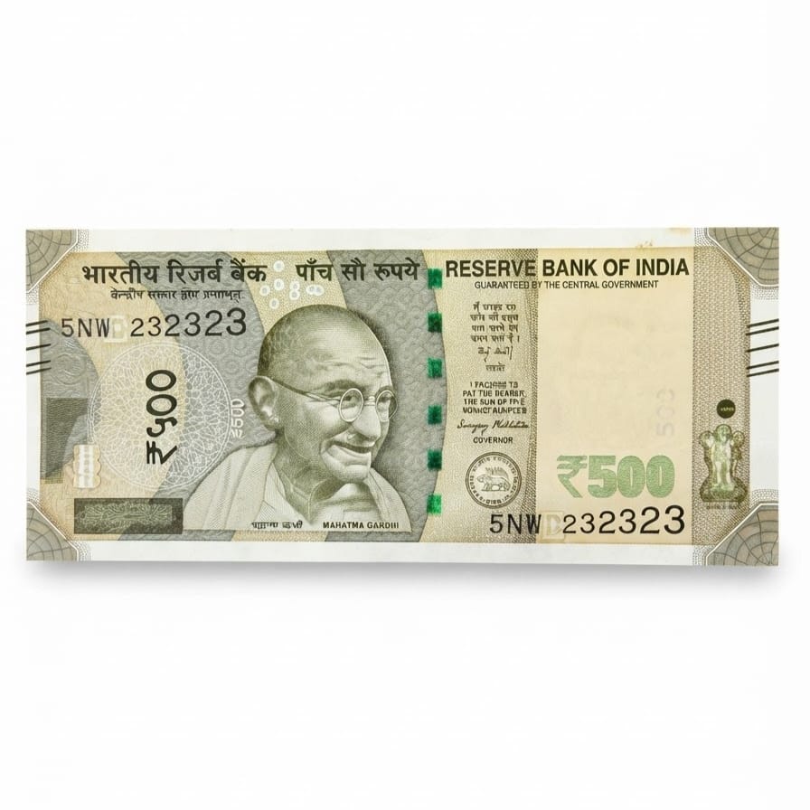 Rs 500 Note 232323 Tripling Number Fancy Rare Collectible - Collection Bazzar