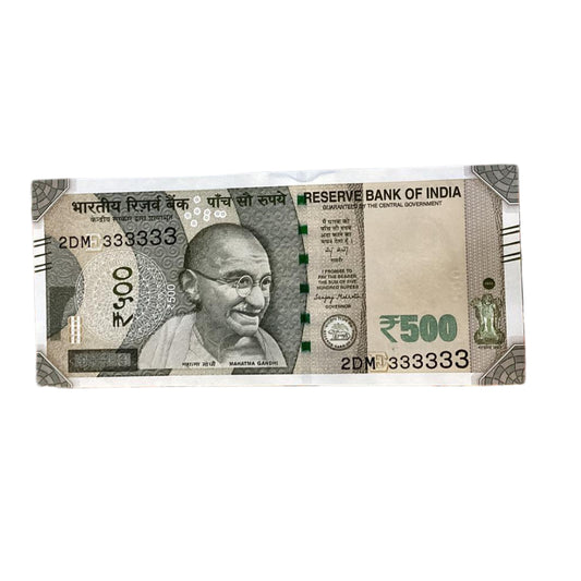 Rs 500 all 333333 solid number governor sanjay malhotra rare collectible - Collection Bazzar