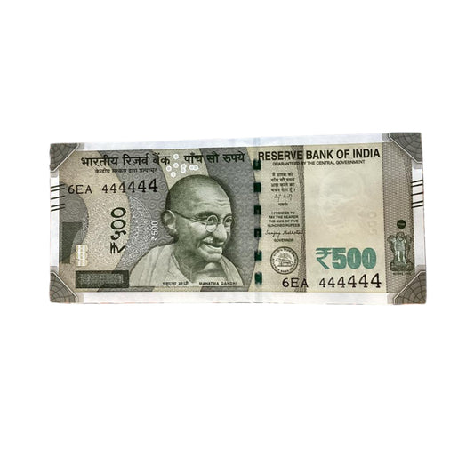 Rs 500 all 444444 solid number governor sanjay malhotra rare collectible - Collection Bazzar