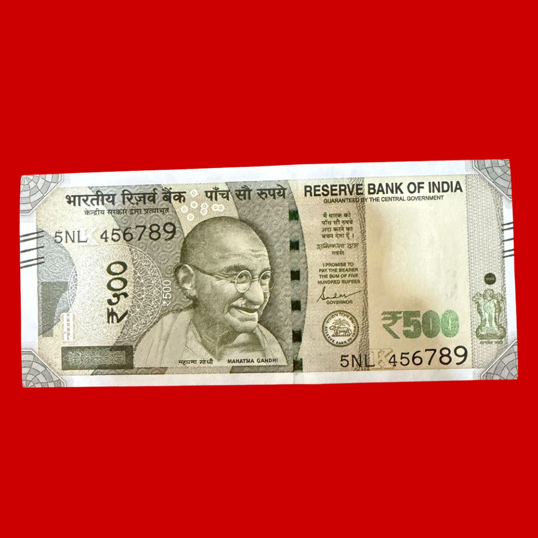 Rs 500 Note 456789 Straight Ladder Rare Collectible - Collection Bazzar