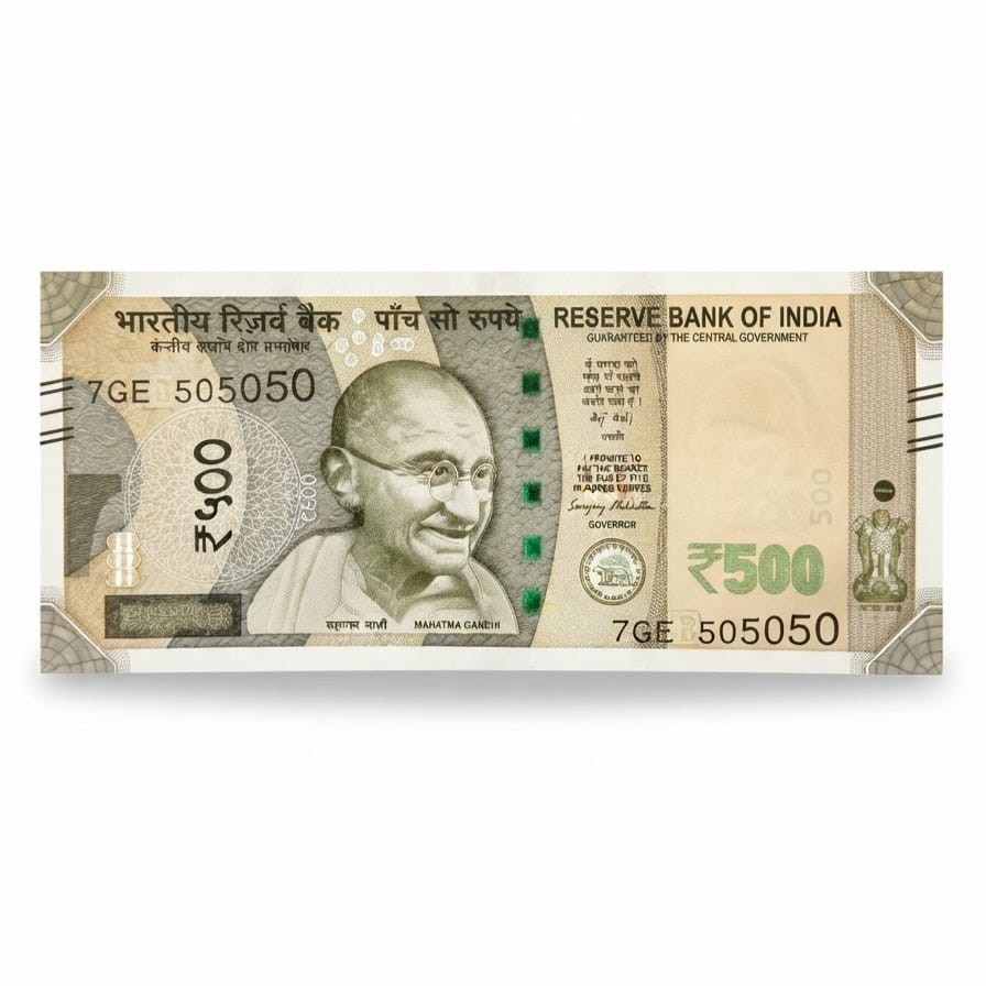 Rs 500 Note 505050 Tripling Number Fancy Rare Collectible Item - Collection Bazzar