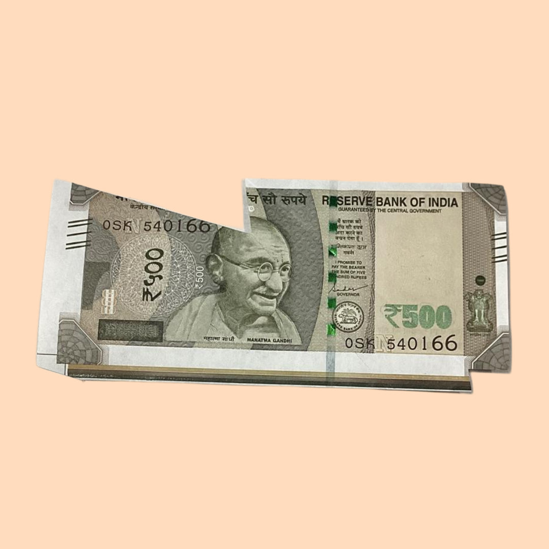 Rs 500 Note Error or Misprint Serial 540166 | Extra Paper Cutting Rare Collectible - Collection Bazzar