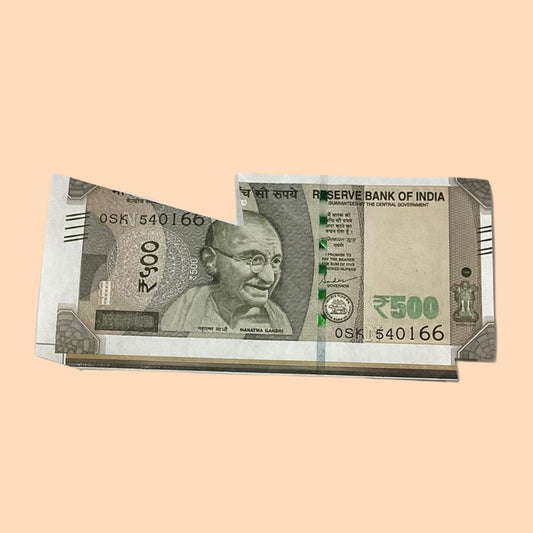 Rs 500 Note Error or Misprint Serial 540166 | Extra Paper Cutting Rare Collectible - Collection Bazzar