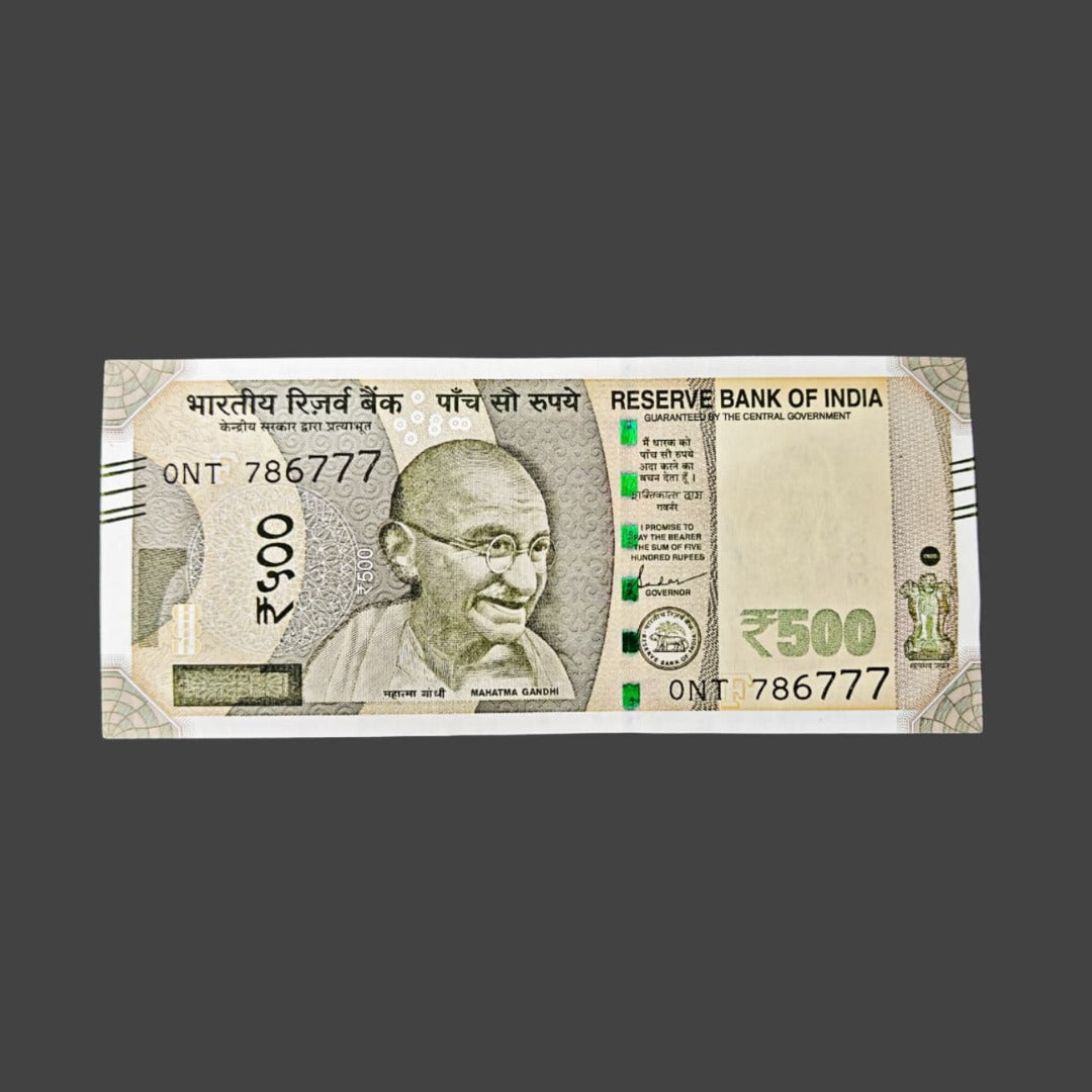 Rs 500 note 786777 starting 786 holy bismillah number plus 777 governor shaktikant das rare collectible - Collection Bazzar