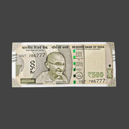 Rs 500 note 786777 starting 786 holy bismillah number plus 777 governor shaktikant das rare collectible - Collection Bazzar