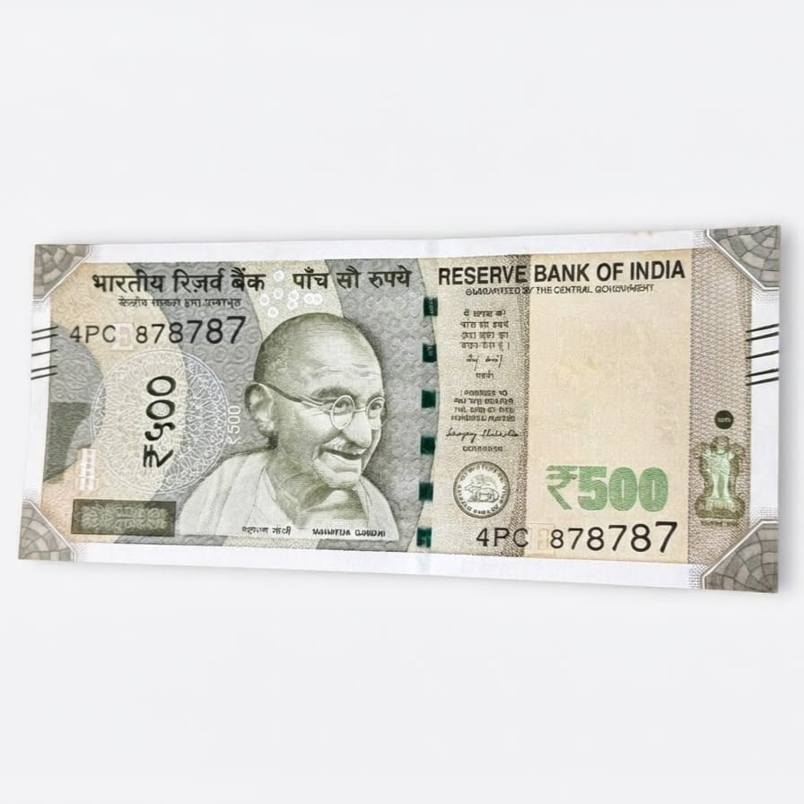 Rs 500 Note 878787 Tripling Number Fancy Rare Collectible Item - Collection Bazzar