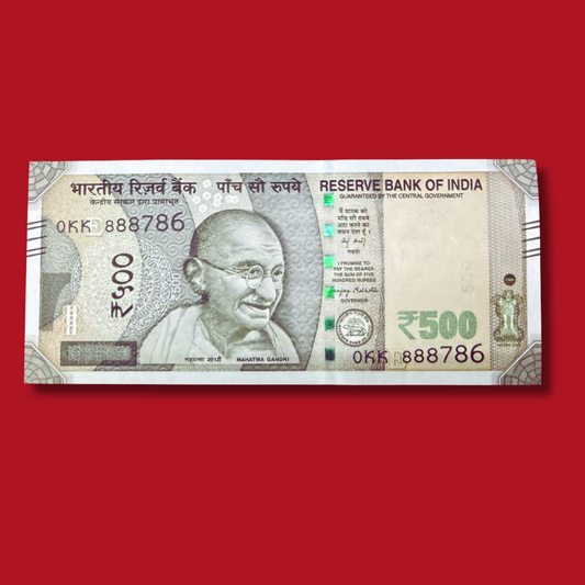 Rs 500 Note Ending 888786 Holy Bismillah Number Sanjay Malhotra - Collection Bazzar