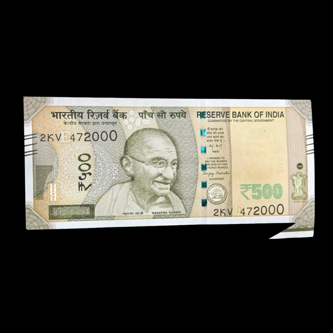Rs 500 Note Error & Misprint Extra Paper at Bottom 472000 Rare - Collection Bazzar