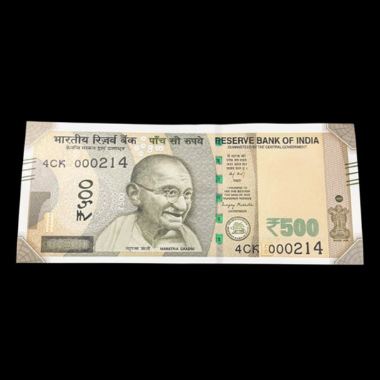 Rs 500 Note Jai Shree Ram 000214 Super Low Number - Collection Bazzar