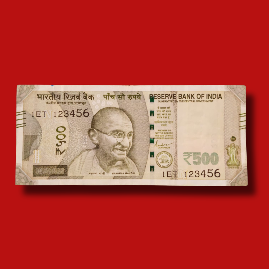 Rs 500 Note Ladder Numbers 123456 Fancy Number Rare - Collection Bazzar