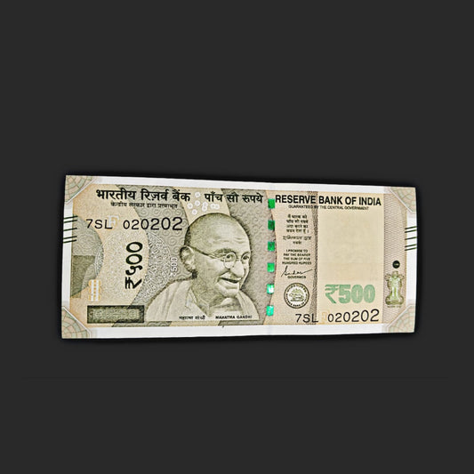 Rs 500 Note Serial 020202 Birthday Note  02 Feburary 2002 | Rare Collectible - Collection Bazzar